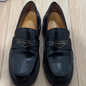 Dior Women's Black Leather Loafers